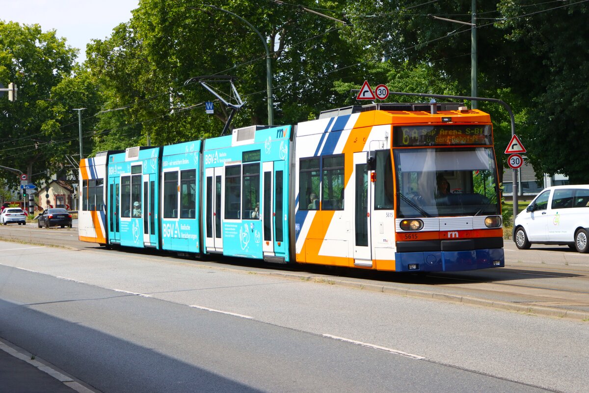 RNV Adtranz GT6N Wagen 5615 am 16.07.26 in Ludwigshafen