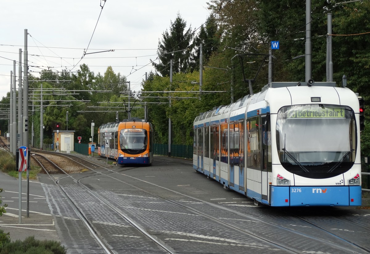 RNV Bombardier Variobahn 3276 (ex HSB) fährt in die Wendeanlage Heidelberg Handschuhsheim 