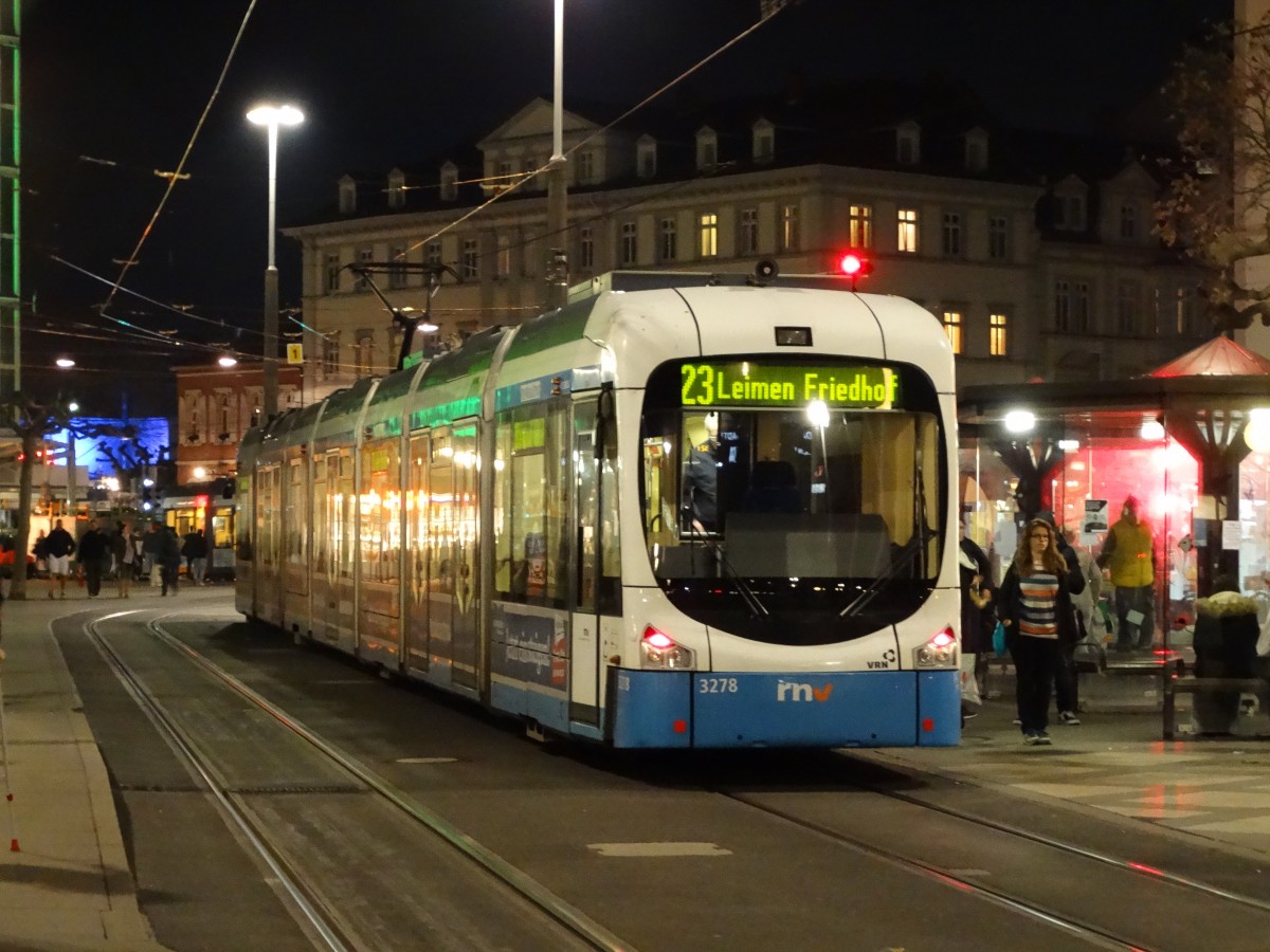 RNV Bombardier Variobahn 3278 (RNV8) am 20.03.15 in Heidelberg