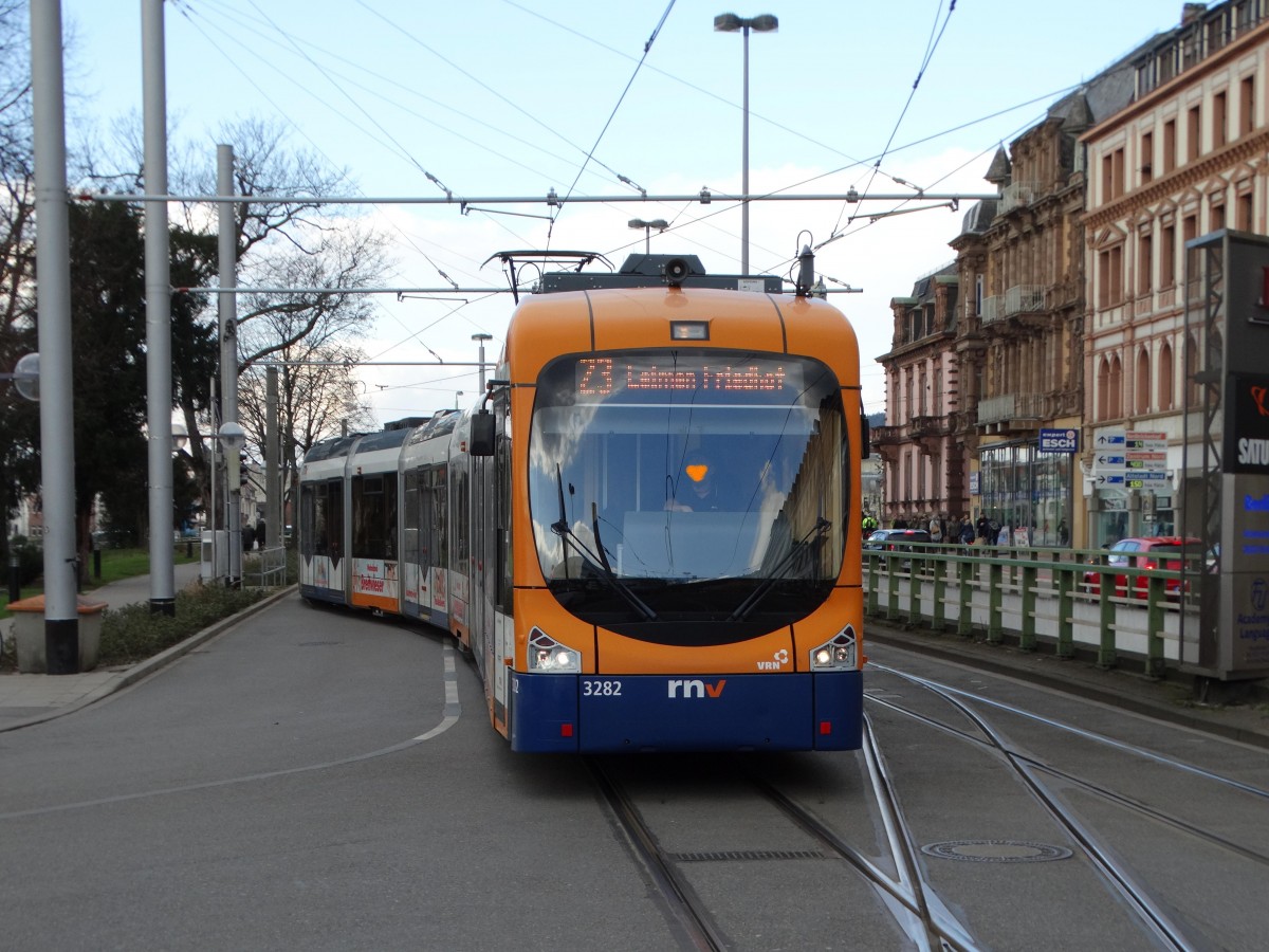 RNV Bombardier Variobahn 3282 am 25.02.16 in Heidelberg