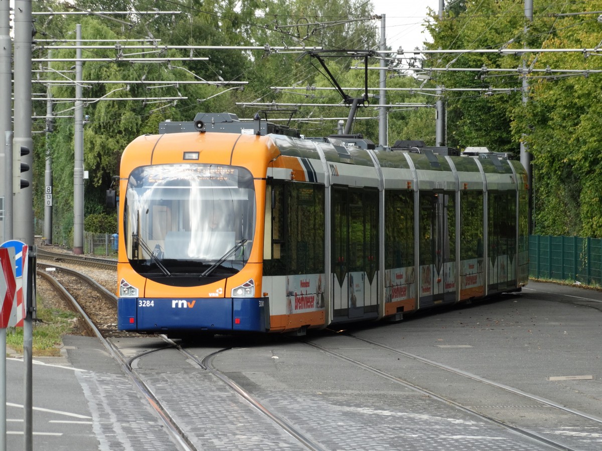 RNV Bombardier Variobahn 3284 am 27.09.14 in Heidelberg auf der Linie 23