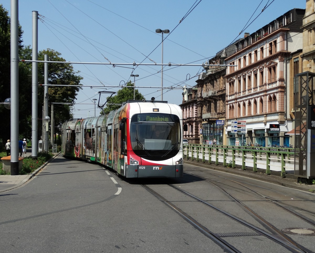 RNV Bombardier Variobahn 4129 (ex OEG) (RNV6) am 03.07.15 in Heidelberg