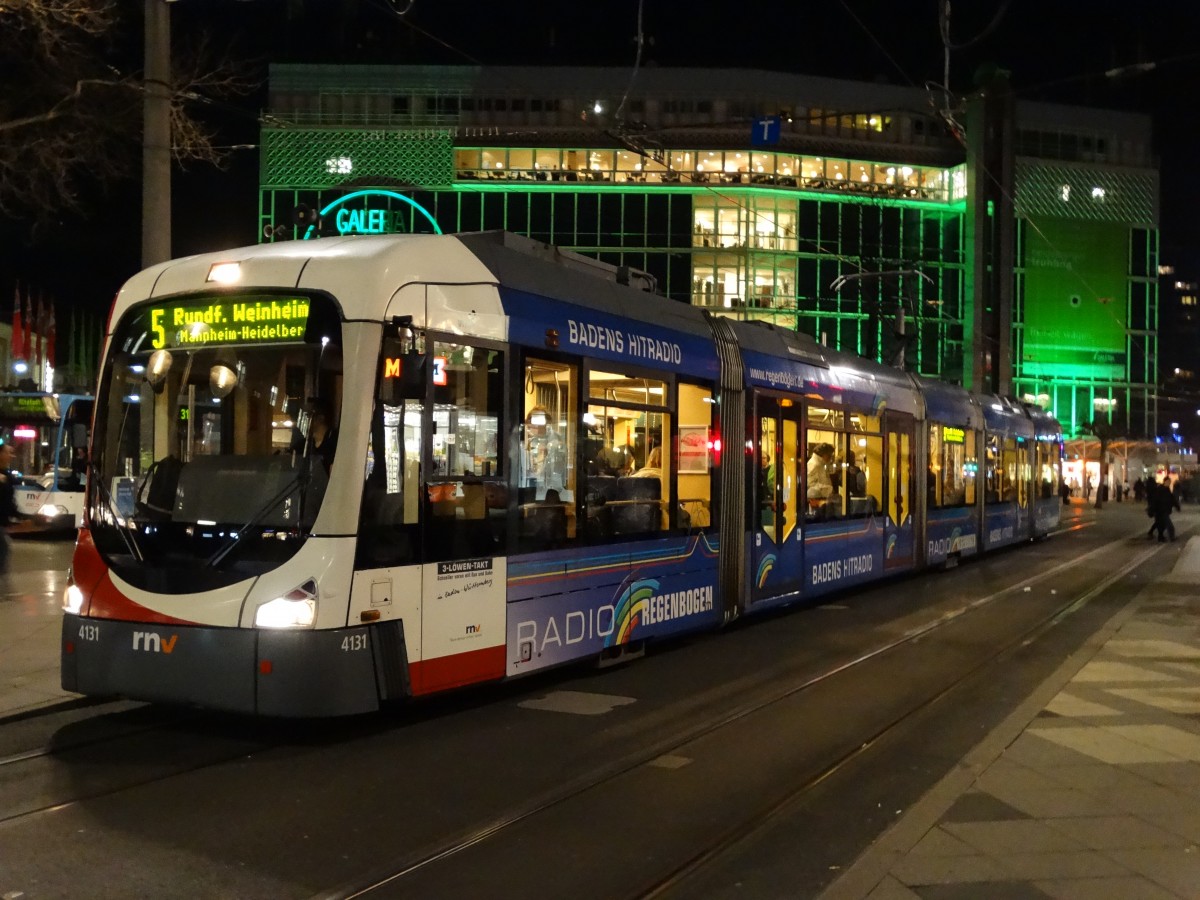 RNV Bombardier Variobahn 4131 (RNV6) am 20.03.15 in Heidelberg