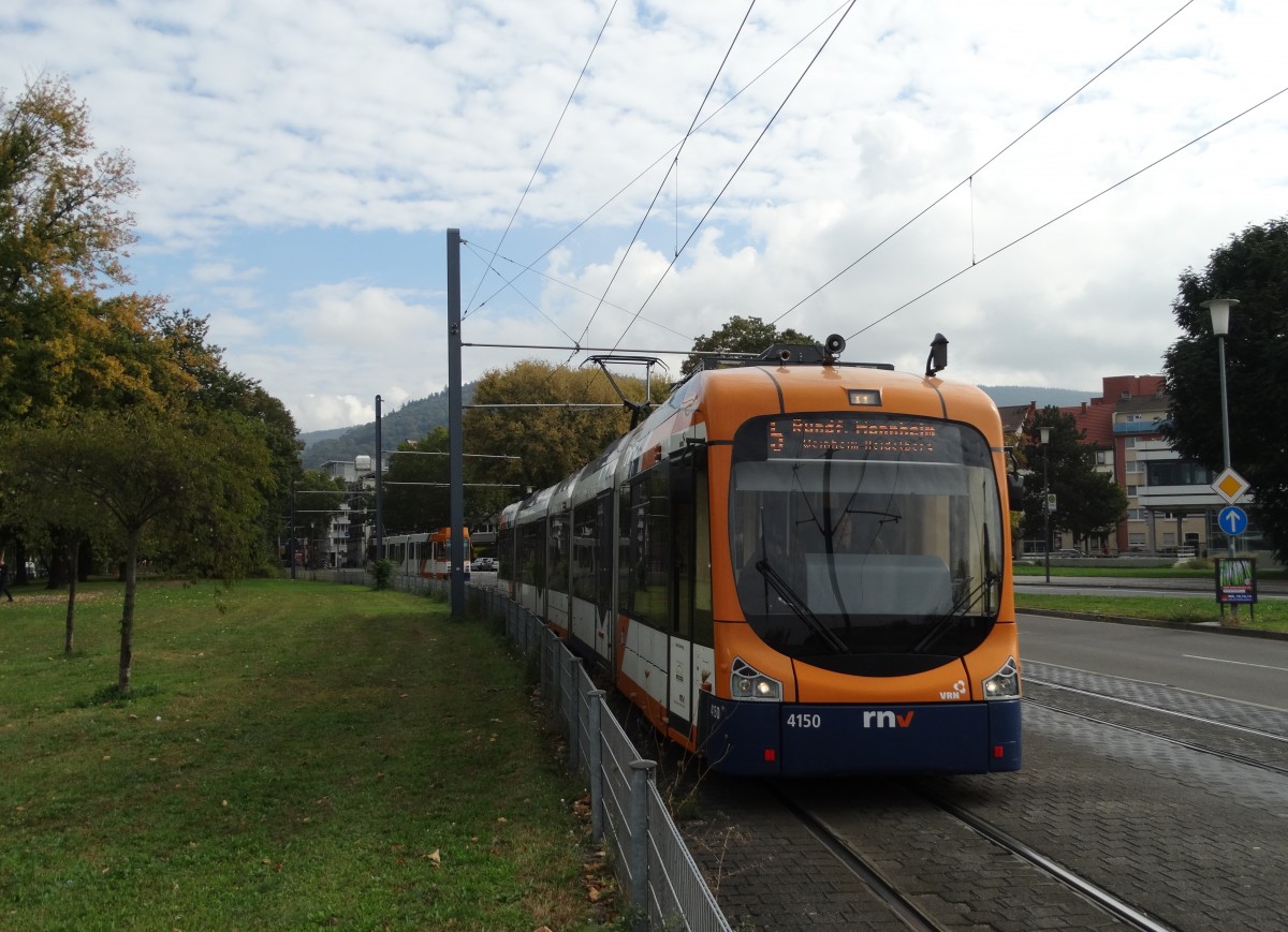 RNV Bombardier Variobahn 4150 am 09.10.15 in Heidelberg