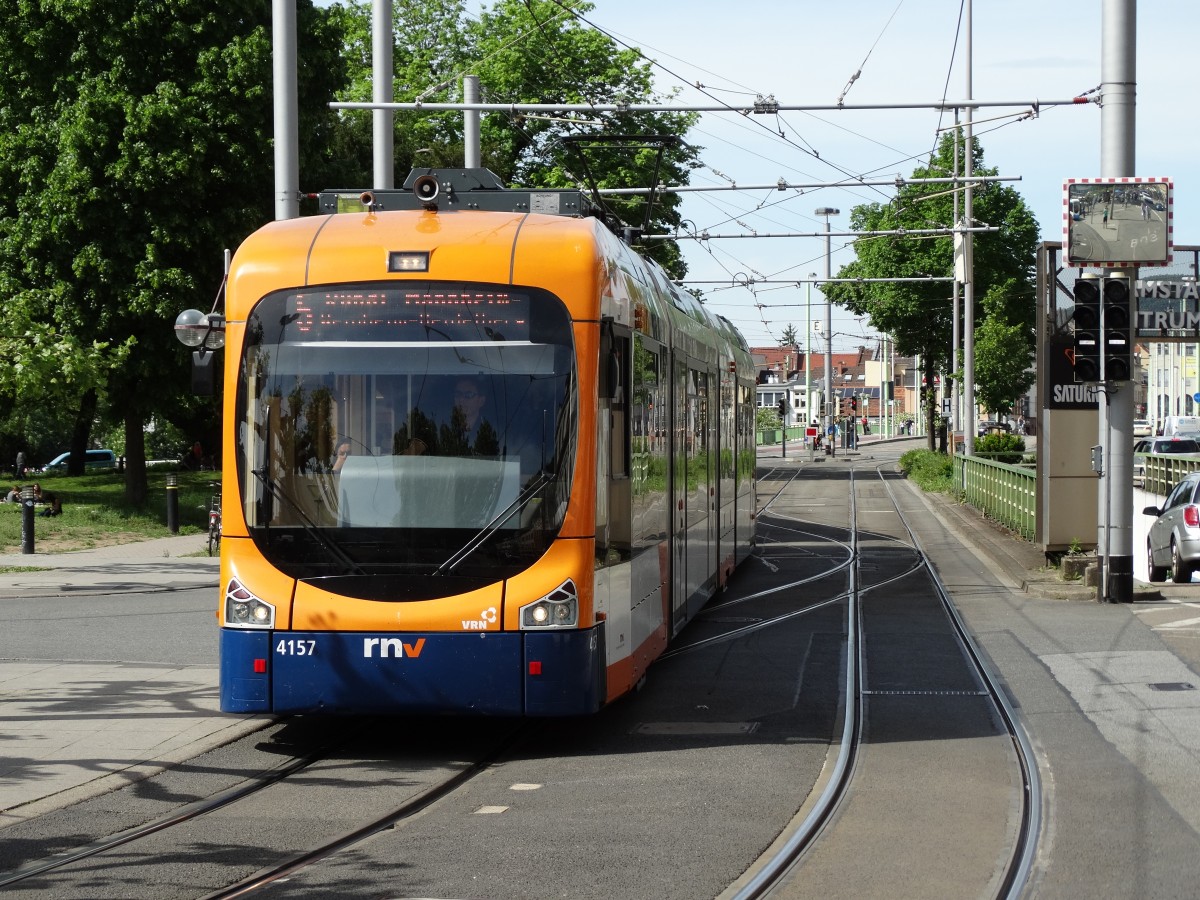 RNV Bombardier Variobahn 4157 (RNV6) am 08.05.15 in Heidelberg