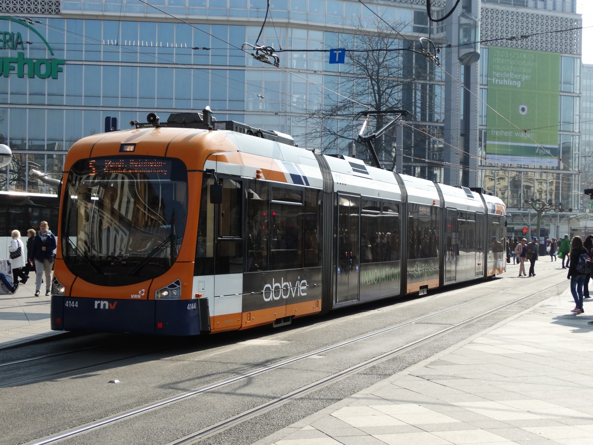 RNV Bombardier Variobahn (RNV6) 4144 am 20.03.15 auf der Linie 5 in Heidelberg