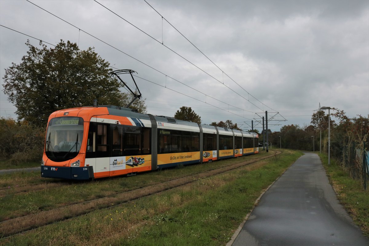 RNV Bombardier Variobahn RNV6 Wagen 5704 am 17.10.20 in Mannheim