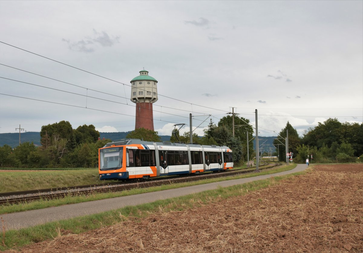 RNV Bombardier Variobahn Wagen 4119 am 29.08.20 bei Edingen