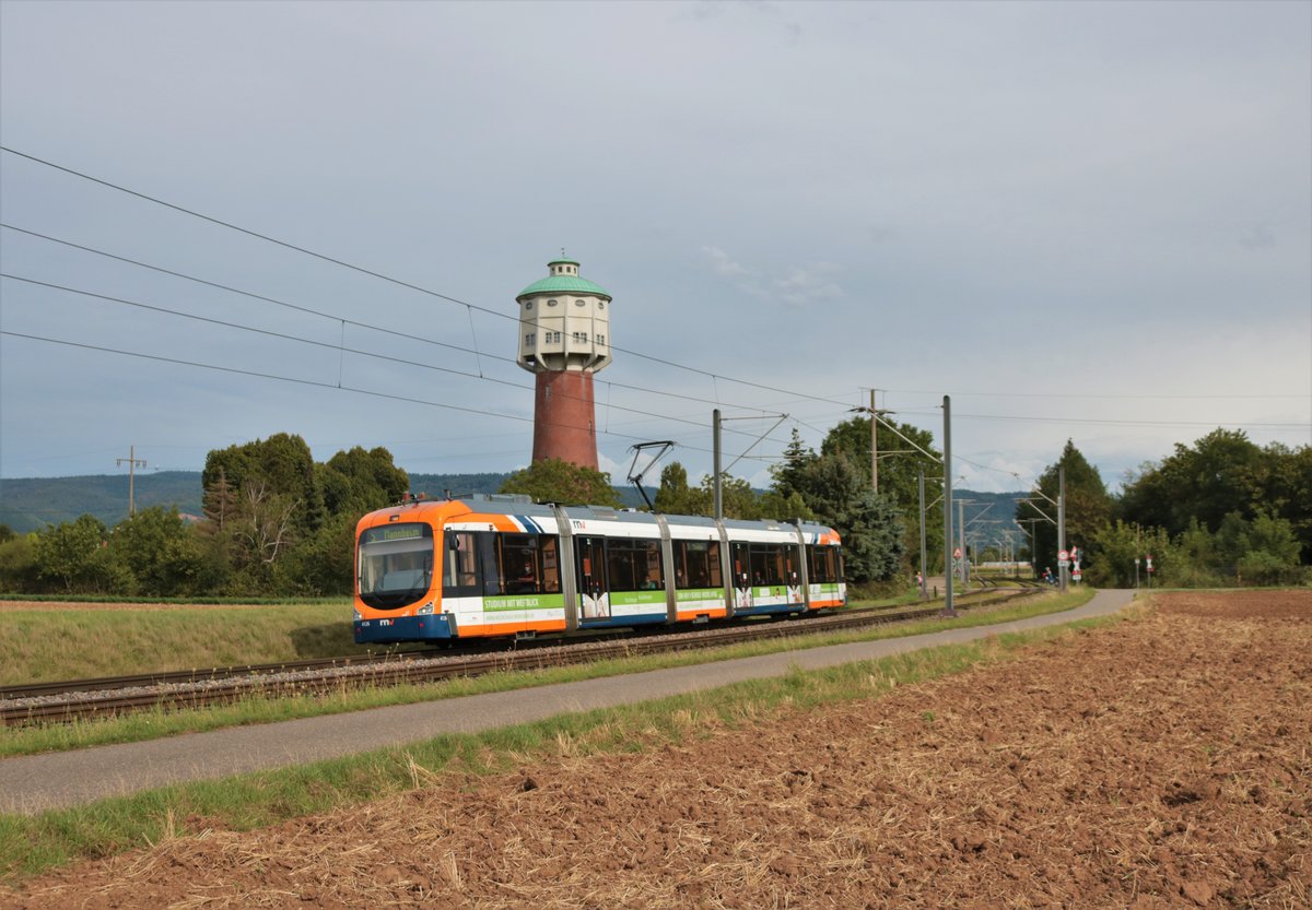 RNV Bombardier Variobahn Wagen 4126 am 29.08.20 bei Edingen