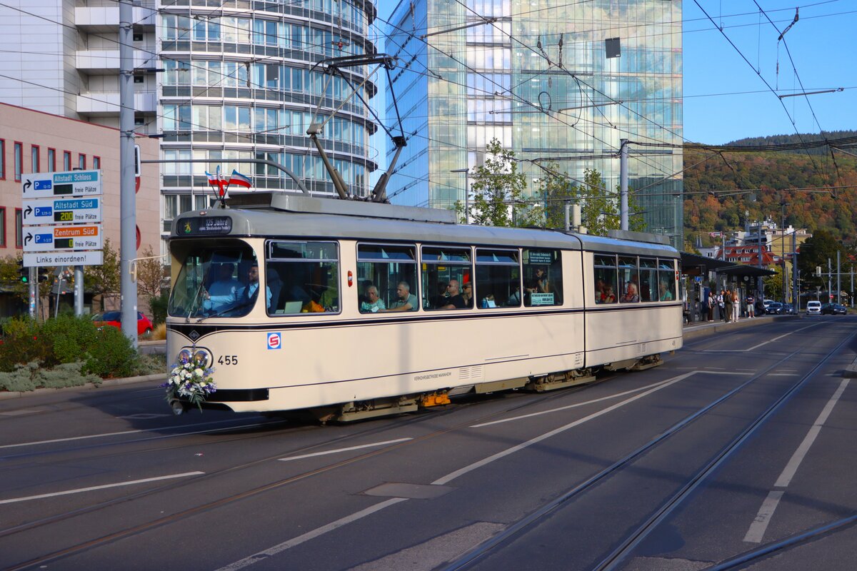 RNV D�wag GT6 Typ Mannheim Wagen 455 am 27.09.26 in Heidelberg 