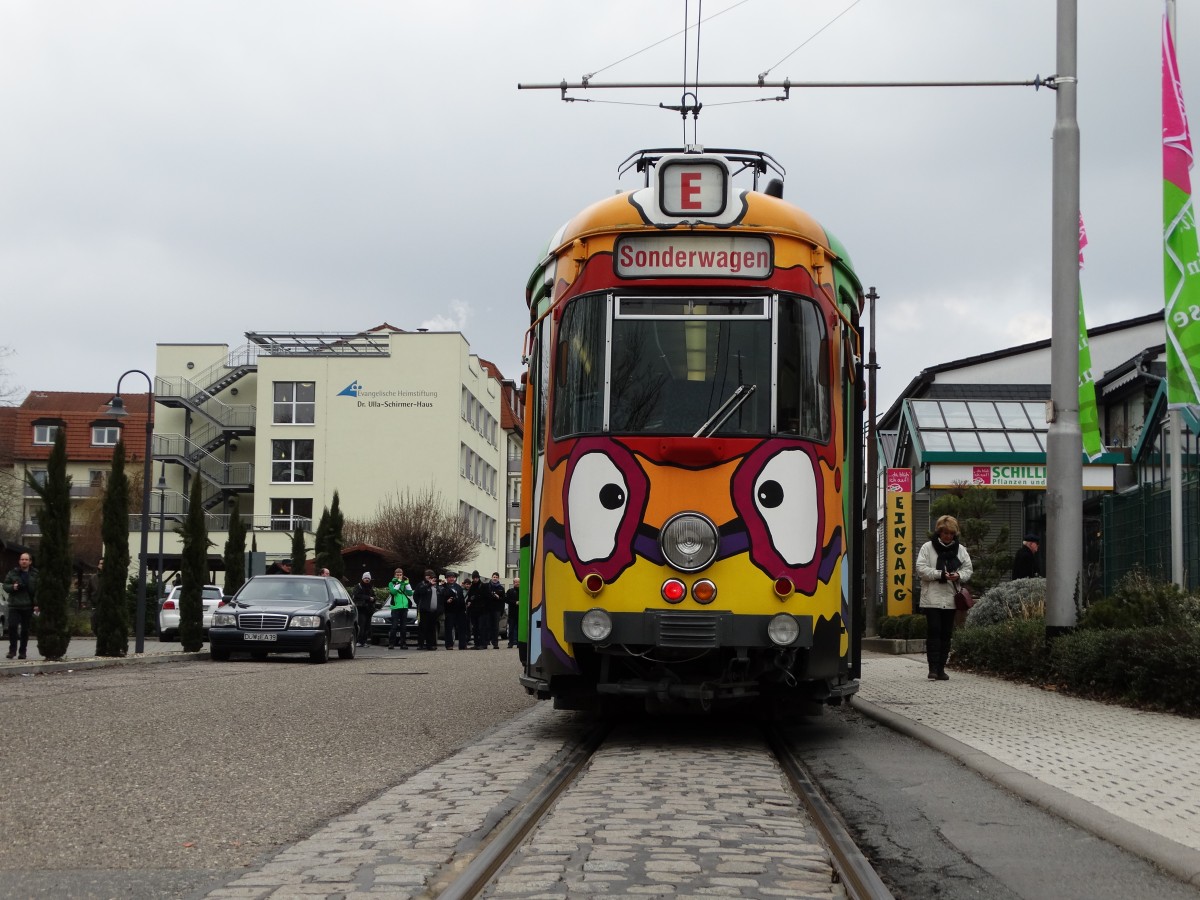 RNV Düwag GT8 204 (IGN) am 22.02.15 in Leimen 