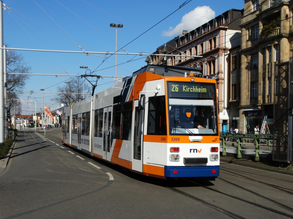 RNV MGT6D 3269 am 25.02.16 in Heidelberg Bismarckplatz 