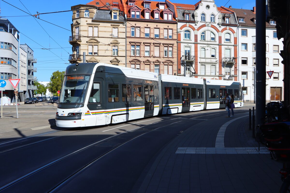 RNV Skoda Rhein Neckar Tram 1402 am 27.09.26 in Heidelberg 