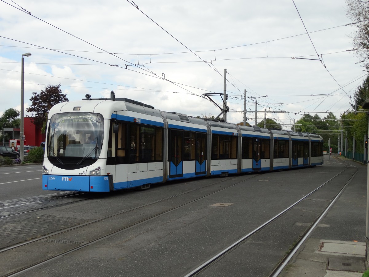 RNV Variobahn 3276 (ex HSB) verlässt am 27.09.14 die Wendeanlage in Heidelberg