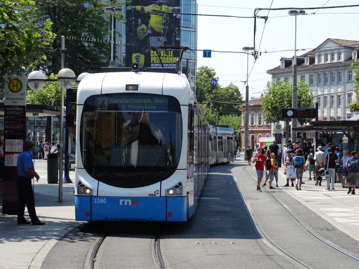 RNV Variobahn 3280 am 27.07.14 auf der Linie 23  