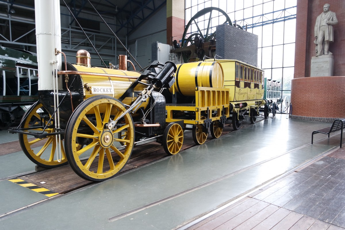 Rocket Nachbau am 01.04.2015 im National Railway Museum York.