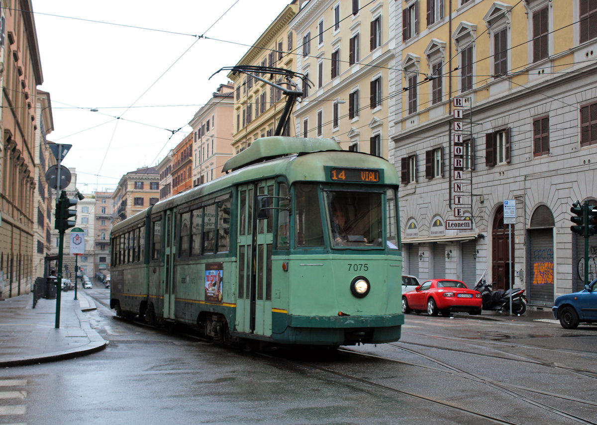 Roma / Rom ATAC SL 14 (TAS-Tw 7075) Via Farini / Via Gioberti am 20. Januar 2019.