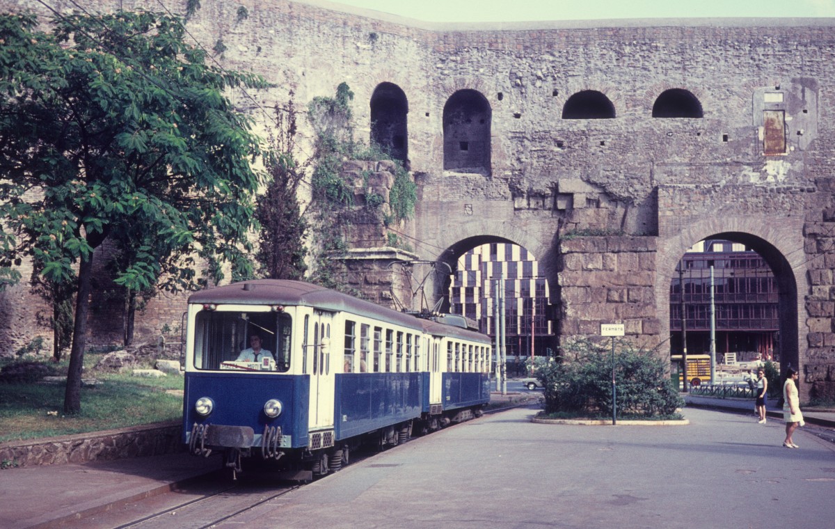 Roma / Rom STEFER Vorortstrassenbahn Porta Maggiore am 21. August 1970.