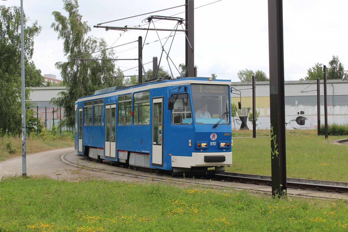 Rostock RSAG SL 1 (T6A2M 810) Lütten Klein, Rügener Strasse am 19. Juli 2013.