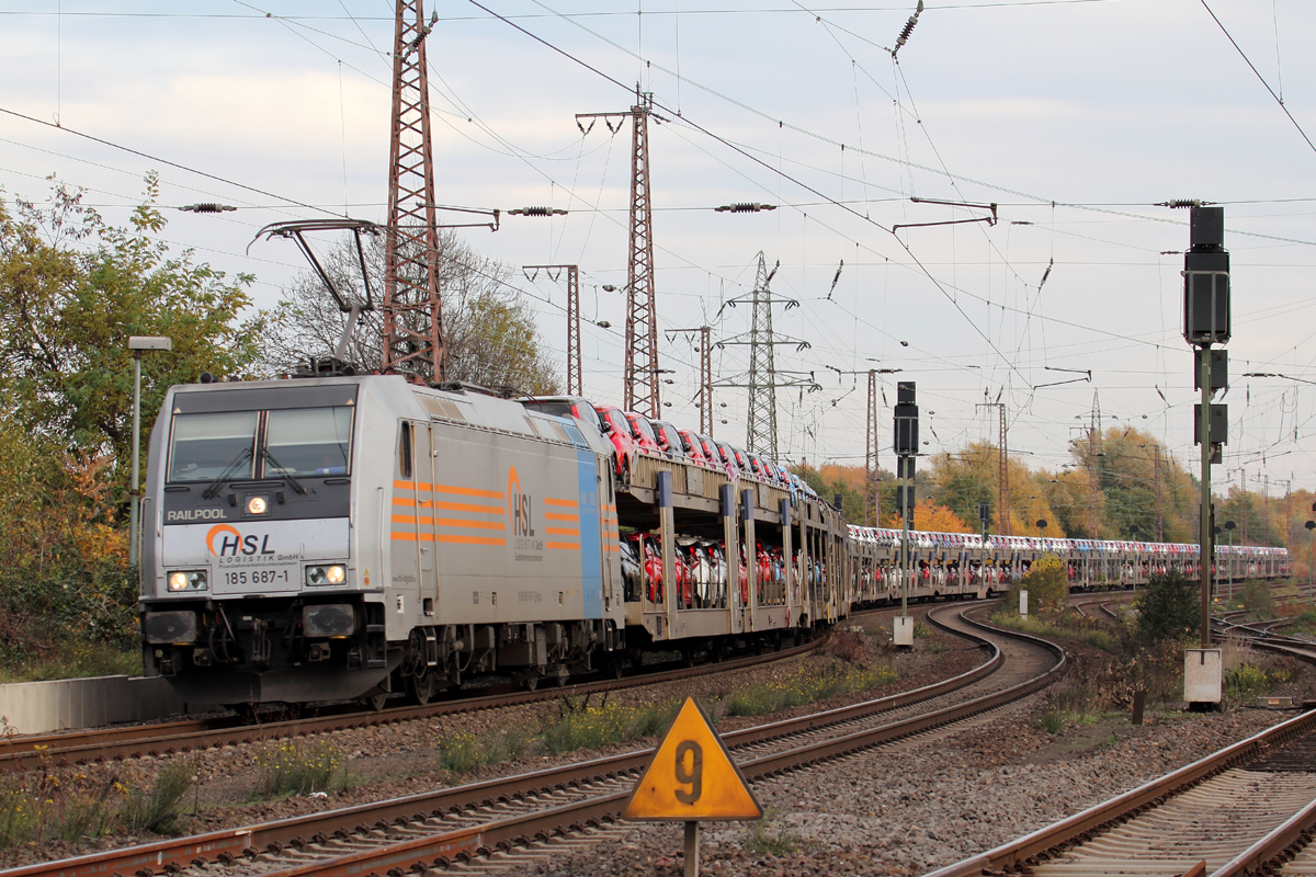 RP 185 687-1 unterwegs für HSL in Recklinghausen-Ost 9.11.2018