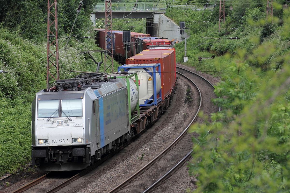 RP 186 428-9 unterwegs für RTB Cargo auf der Hamm-Osterfelder Strecke in Recklinghausen 7.6.2019
