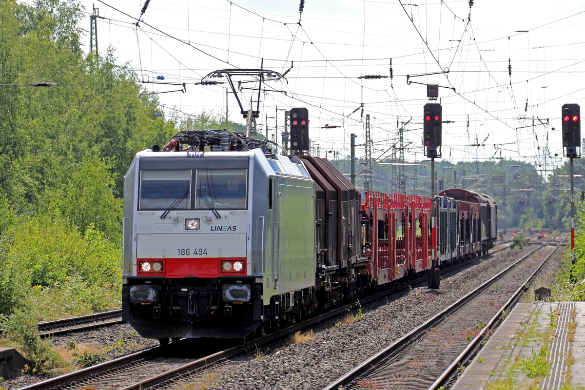 RP 186 494 unterwegs für Lineas in Viersen 2.7.2019