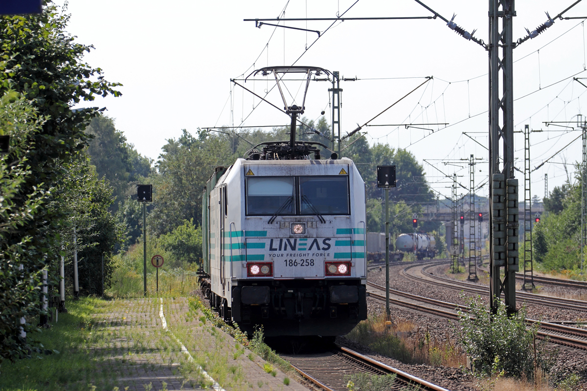 Rpool 186-258 unterwegs für Lineas in Lemförde 23.8.2022