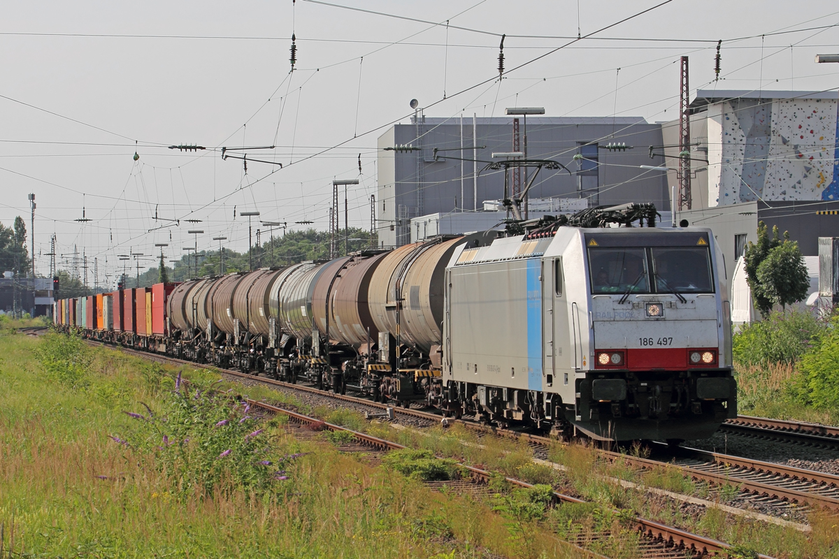 Rpool 186 497 unterwegs für Lineas in Hilden 4.8.2021