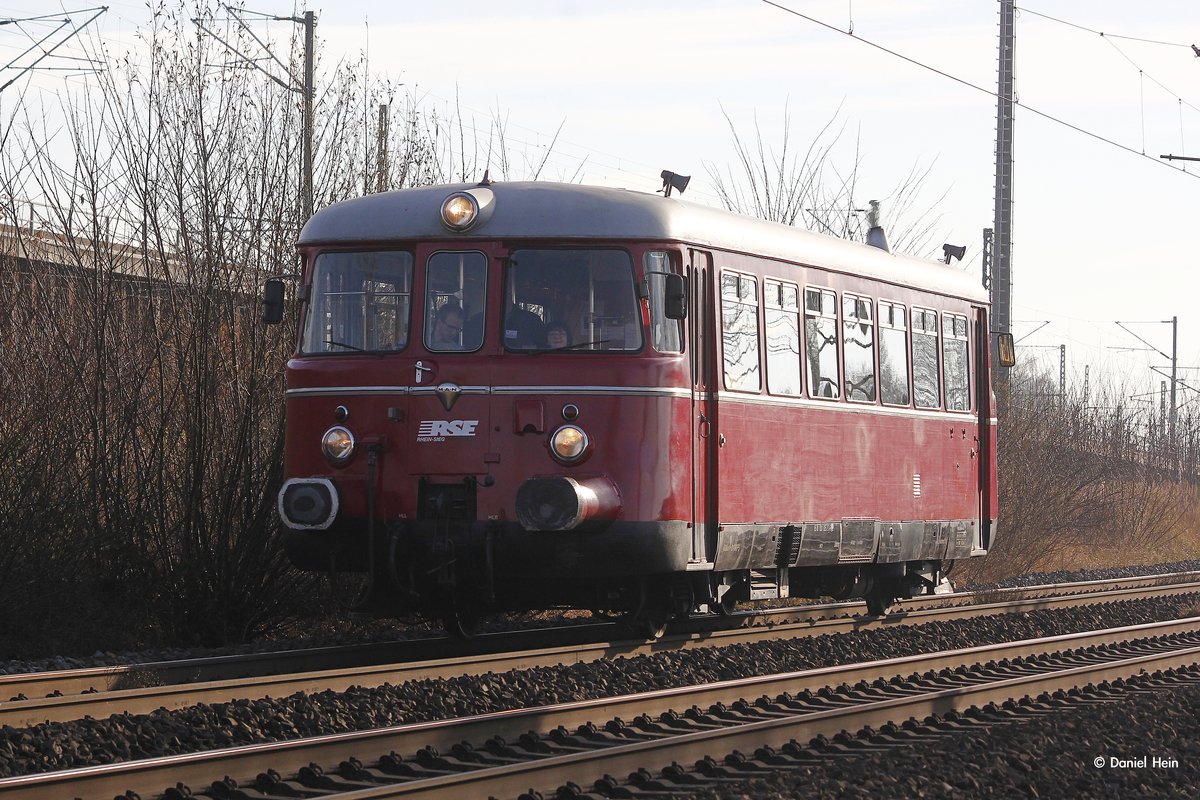 RSE MAN Schienenbus in Köln Porz Wahn, am 10.12.2016.