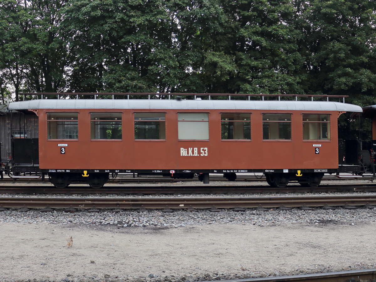 Rü.K.B. 53 (vierachsiger Personenwagen 3. Klasse) aus dem Traditionszug der RüBB am 24. September 2020 in Putbus.