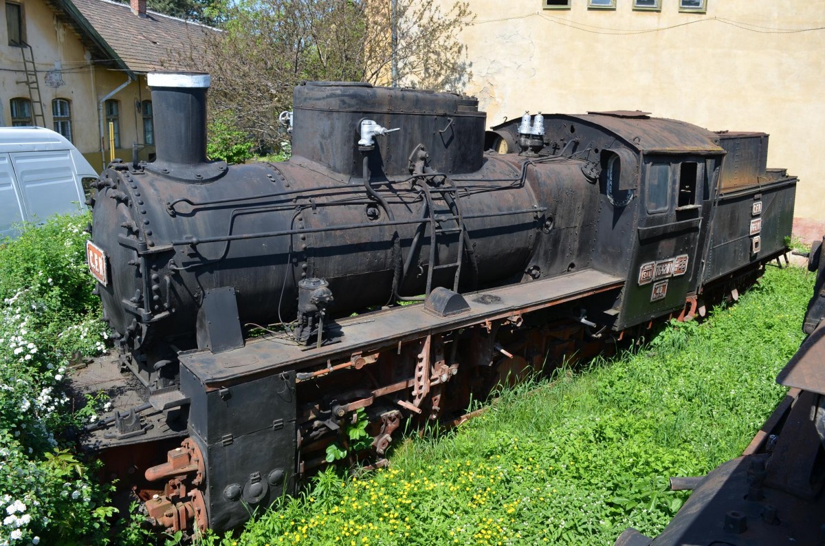 Rumnien Schmalspurdampflok CFR 764 201 im Eisenbahnmuseum Sibiu/Hermannstadt 10.05.2015