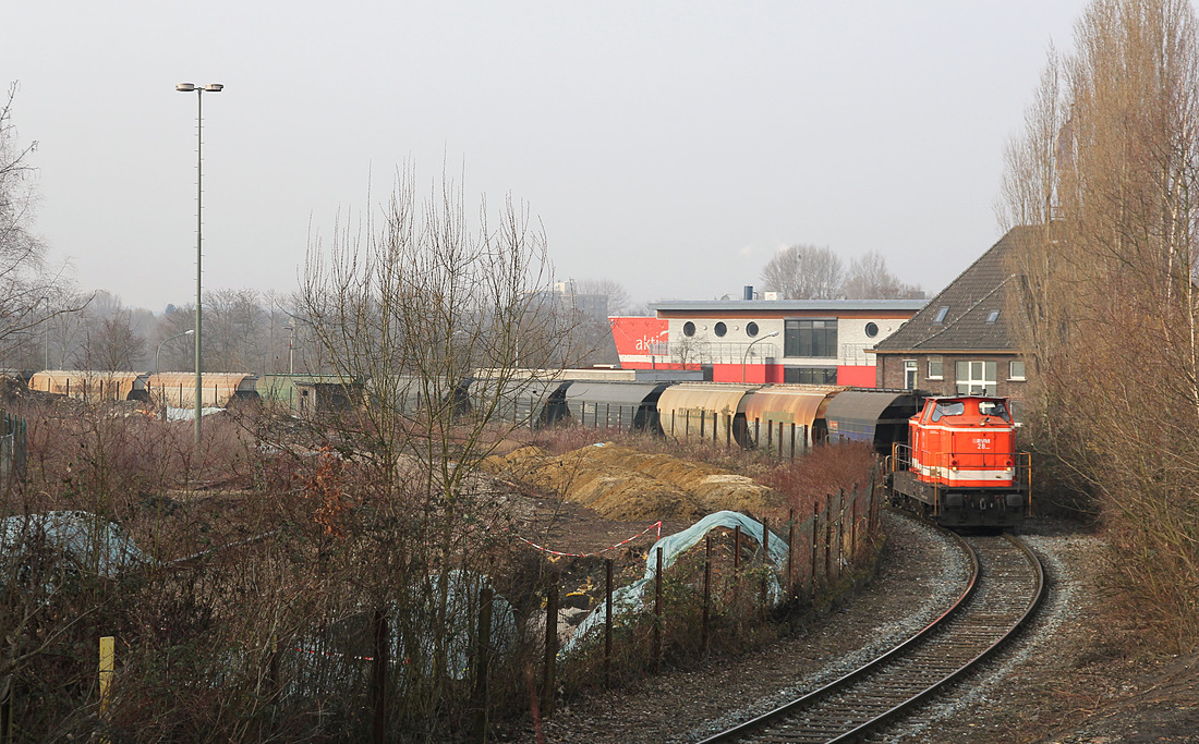 RVM 28 (zum Aufnahmezeitpunkt für die RLG unterwegs) // Hamm (Westfalen); Anschlussgleis zum Hafen. // 9. Februar 2017
