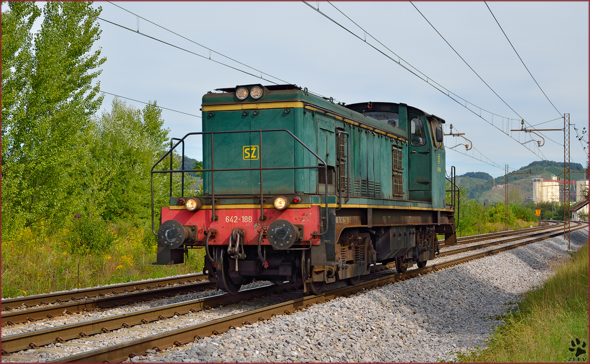 S 642-188 fhrt als Lokzug durch Maribor-Tabor Richtung Tezno Verschiebebahnhof. /12.9.2013