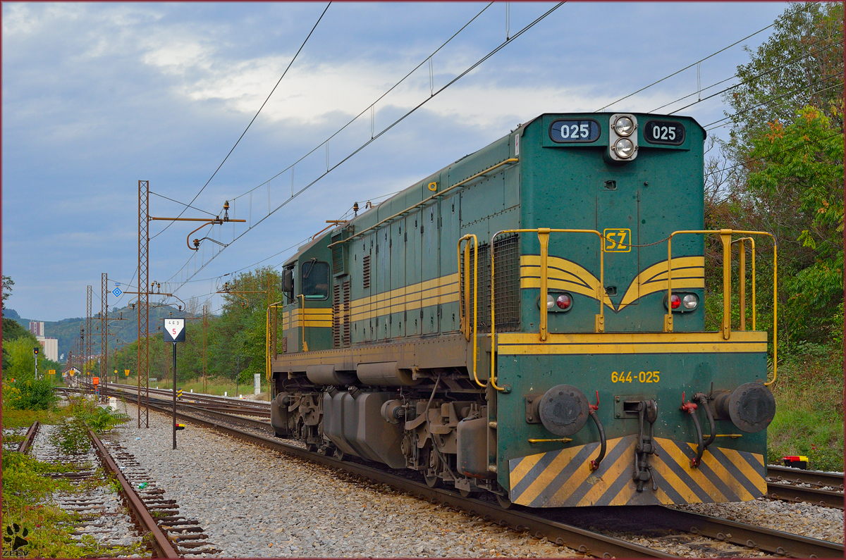 S 644-025 fhrt als Lokzug durch Maribor-Tabor Richtung Studenci Bahnhof. /26.9.2013