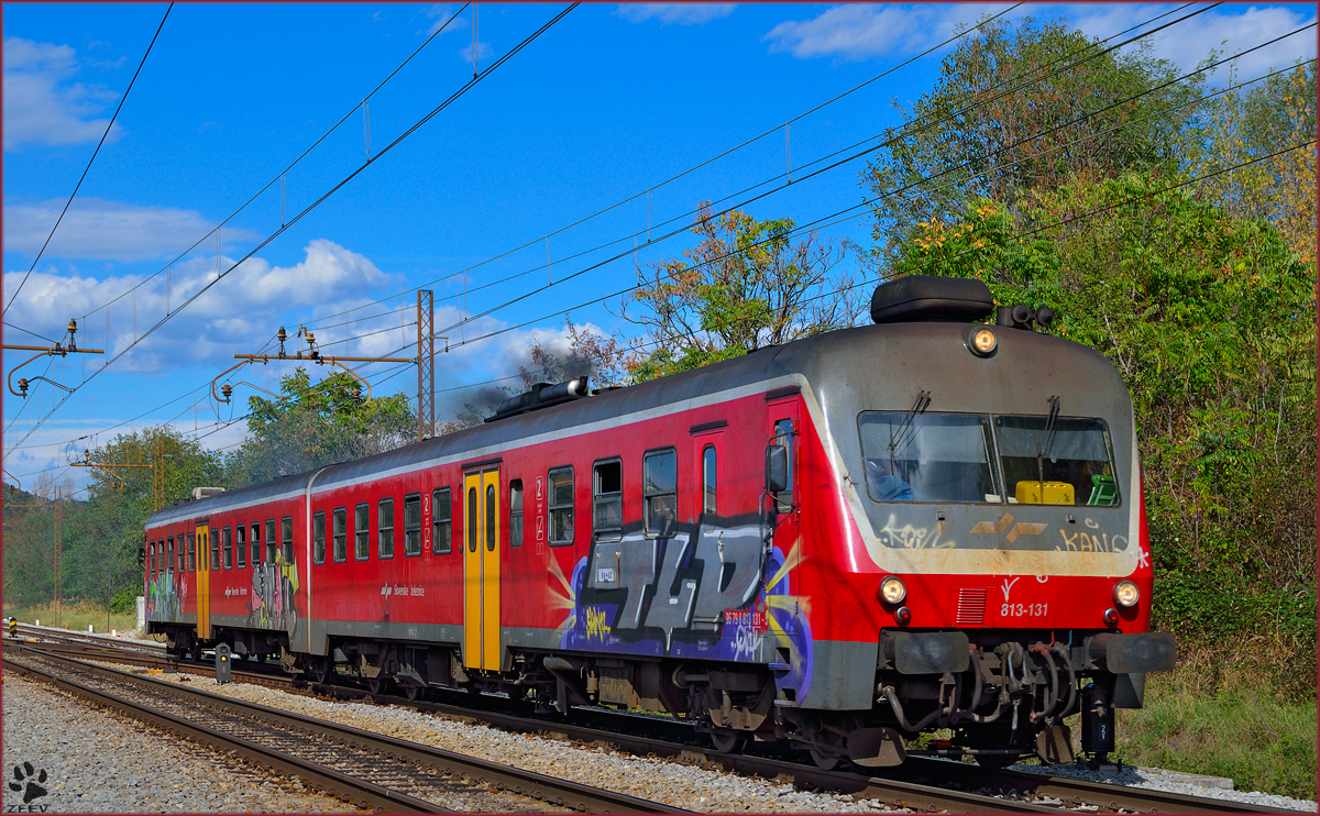 S 813-131 fhrt durch Maribor-Tabor Richtung Ormo. /14.9.2013