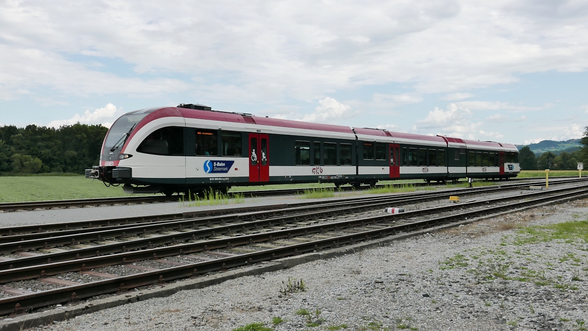 S-Bahn Steiermark Triebzug 95 81 5063 003-5 A-GKB bei der Einfahrt in Preding-Wieselsdorf, 04.08.2019
