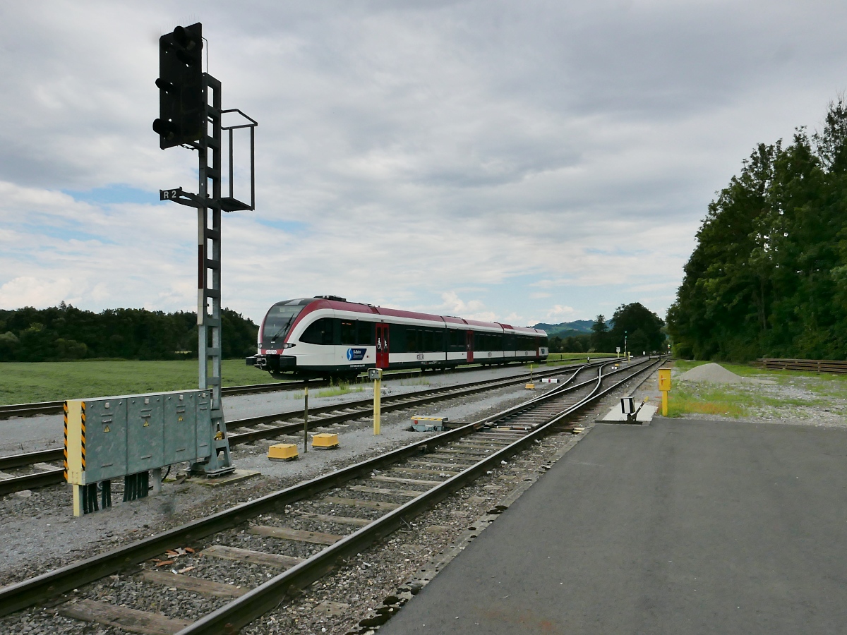 S-Bahn Steiermark Triebzug 95 81 5063 009-2 A-GKB bei der Ausfahrt aus Preding-Wieselsdorf, 04.08.2019