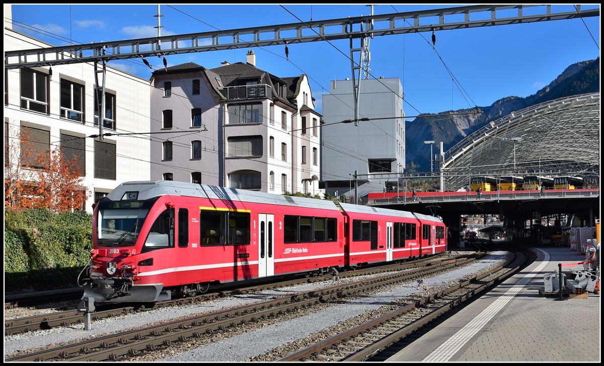 S1 1510 mit ABe 4/16 3103 nach Schiers in Chur. (10.11.2018)