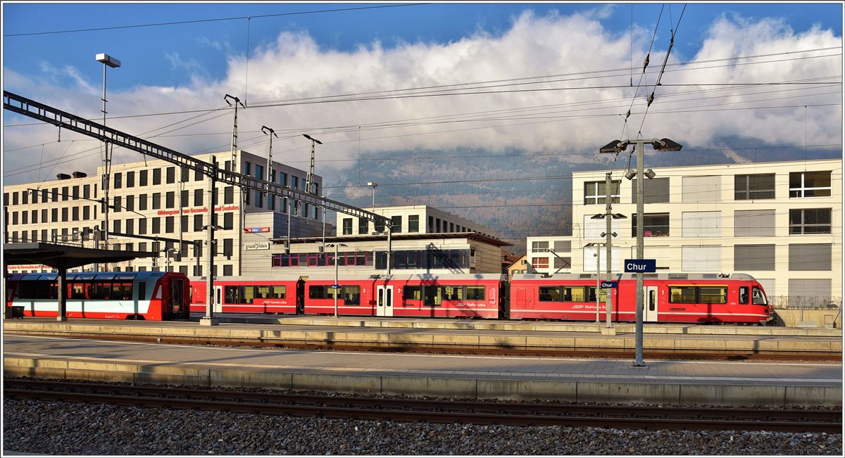 S1 1510 nach Schiers mit ABe 4/16 3102 in Chur. (12.12.2016)