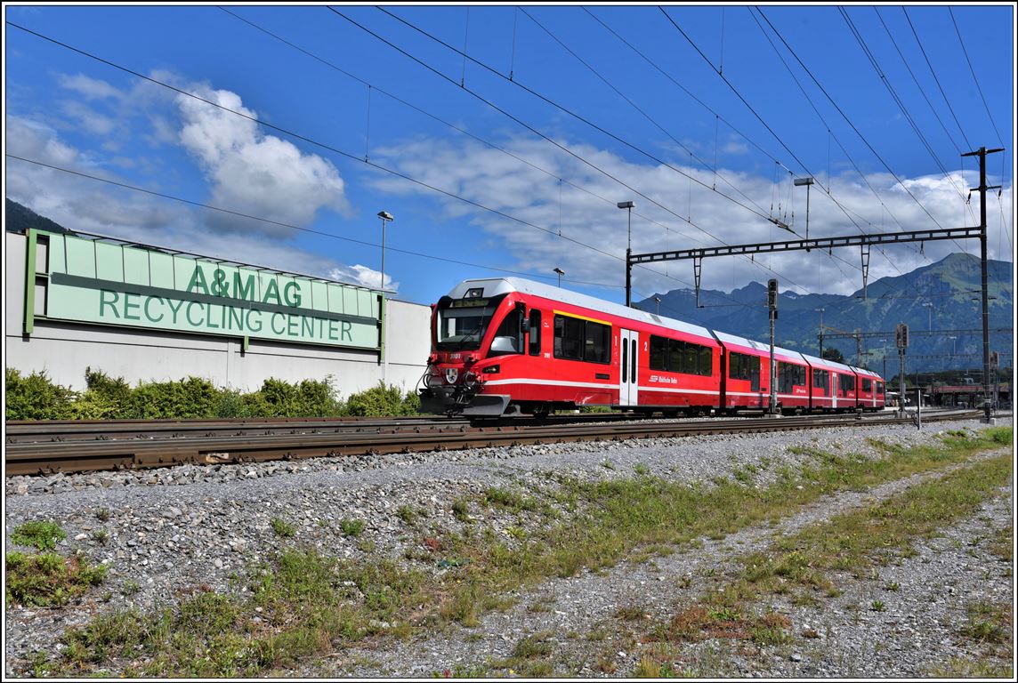 S1 1515 mit ABe 4/16 3101 nach Rhäzüns in Untervaz-Trimmis. (18.06.2020)