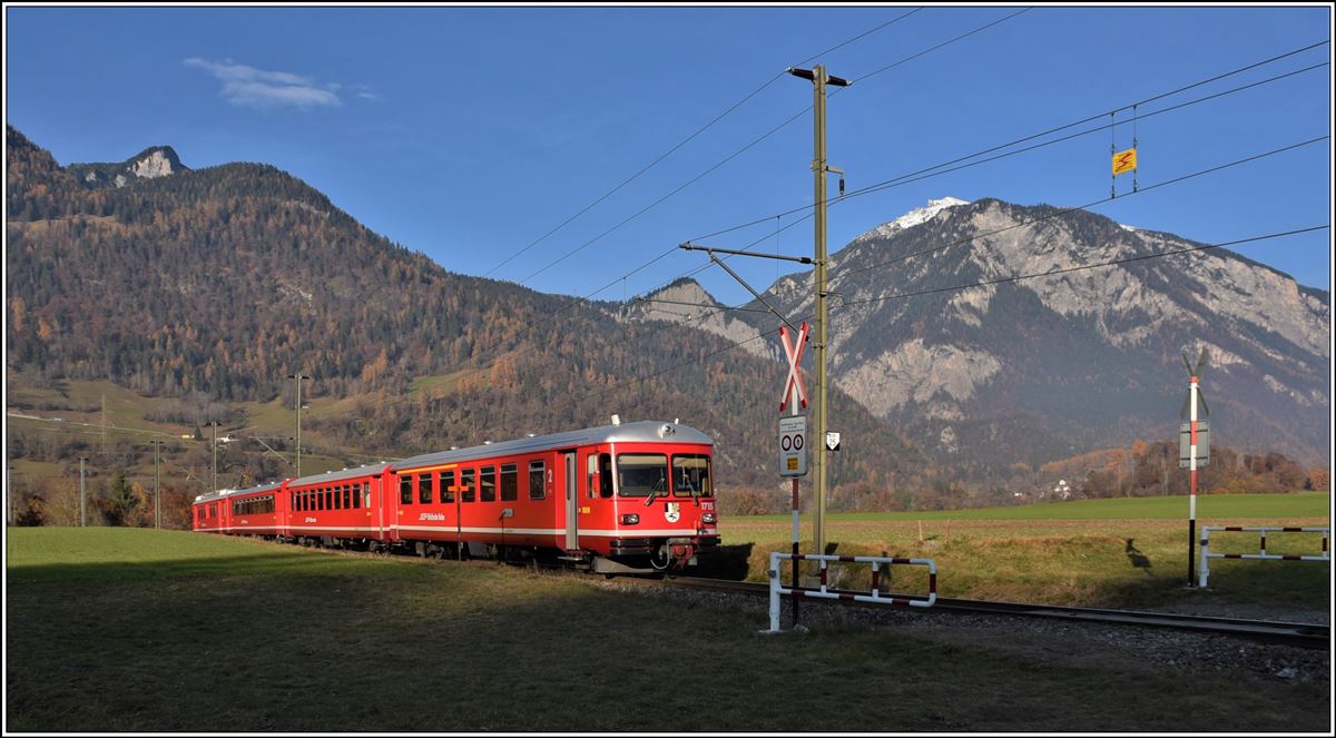 S1 1518 mit Be 4/4 515/ABt 1715 nach Schiers bei Bonaduz. (25.11.2019)