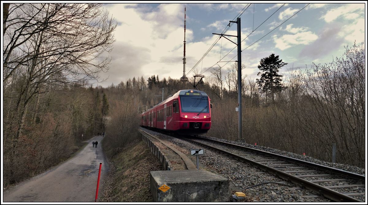 S10 mit 2 x Be 510 unterhalb der Station Uetliberg. (19.01.2020)