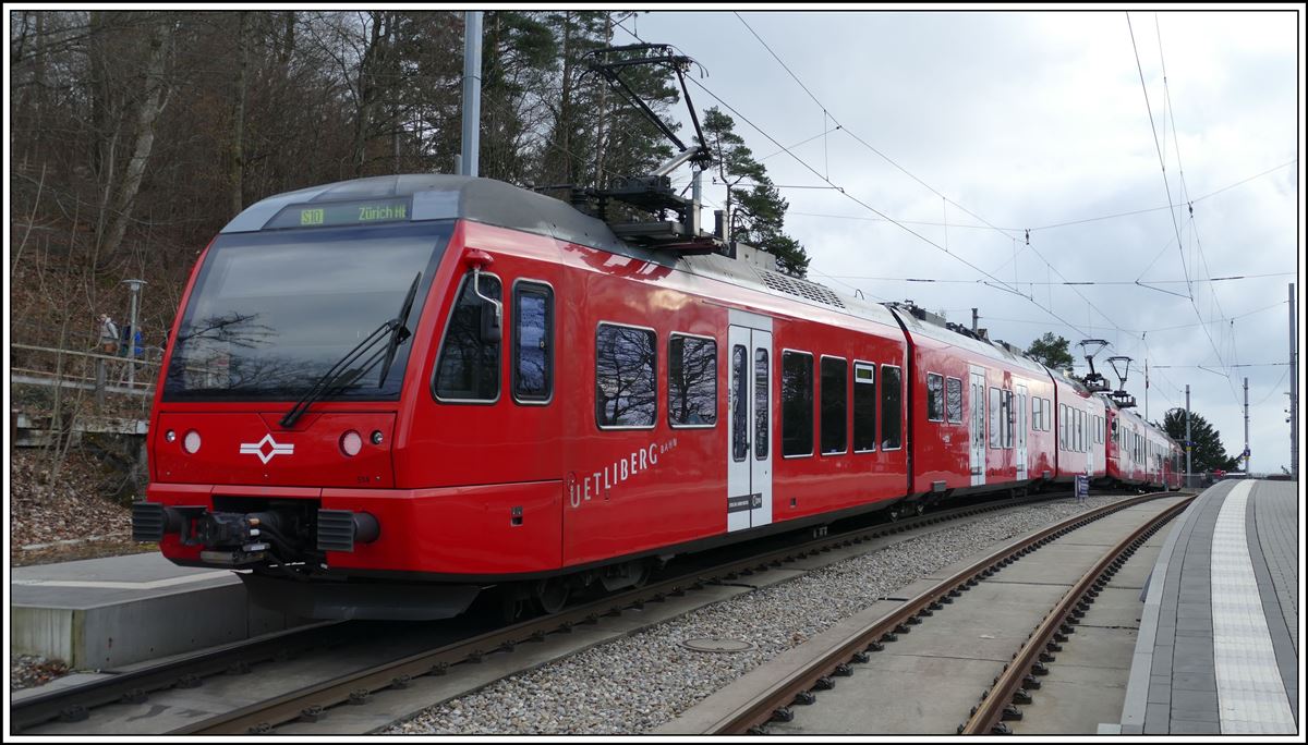 S10 nach Zürich HB mit 2 Be 510 in der Station Uetliberg. (19.01.2020)