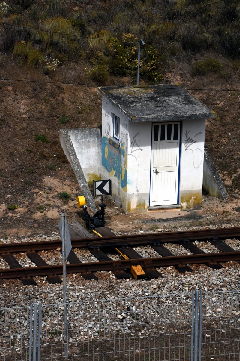 SÃO MARTINHO DO PORTO (Distrikt Leiria), 09.08.2019, ehemalige Betriebsstelle für den Weichensteller