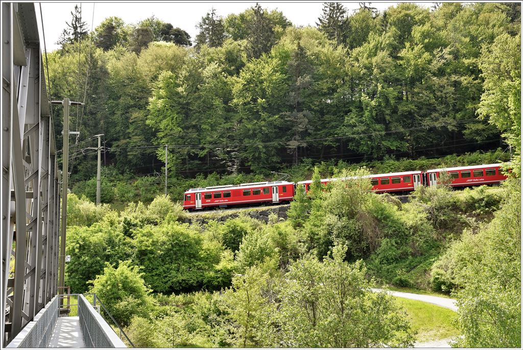 S2 1556 aus Thhusis kurz vor der Verzweigung der Albula- und Oberländerlinie bei Reichenau-Tamins. (18.05.2016)