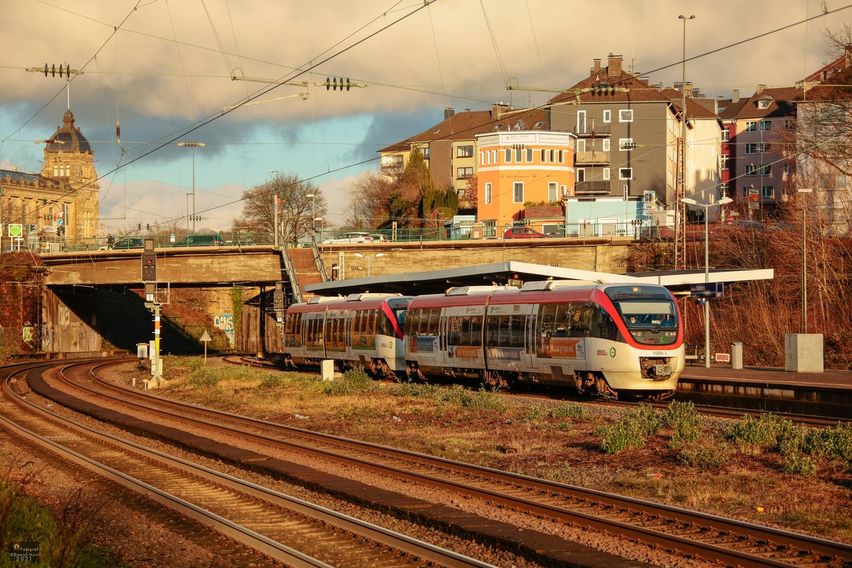 S28 RegioBahn in Wuppertal Steinbeck, Januar 2021.