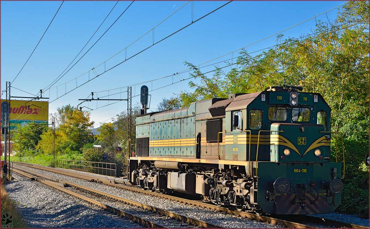 SŽ 363-028 zieht Güterzug durch Maribor-Tabor Richtung Norden. /14.10.2014