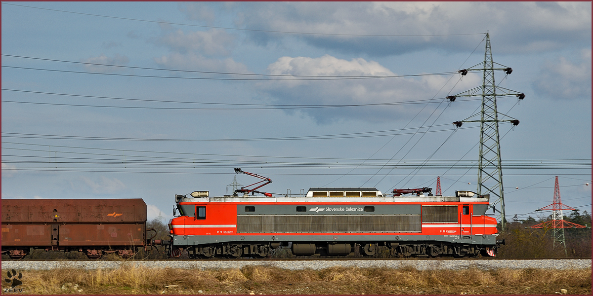 SŽ 363-029 zieht Güterzug durch Bohova Richtung Süden. /10.3.2016