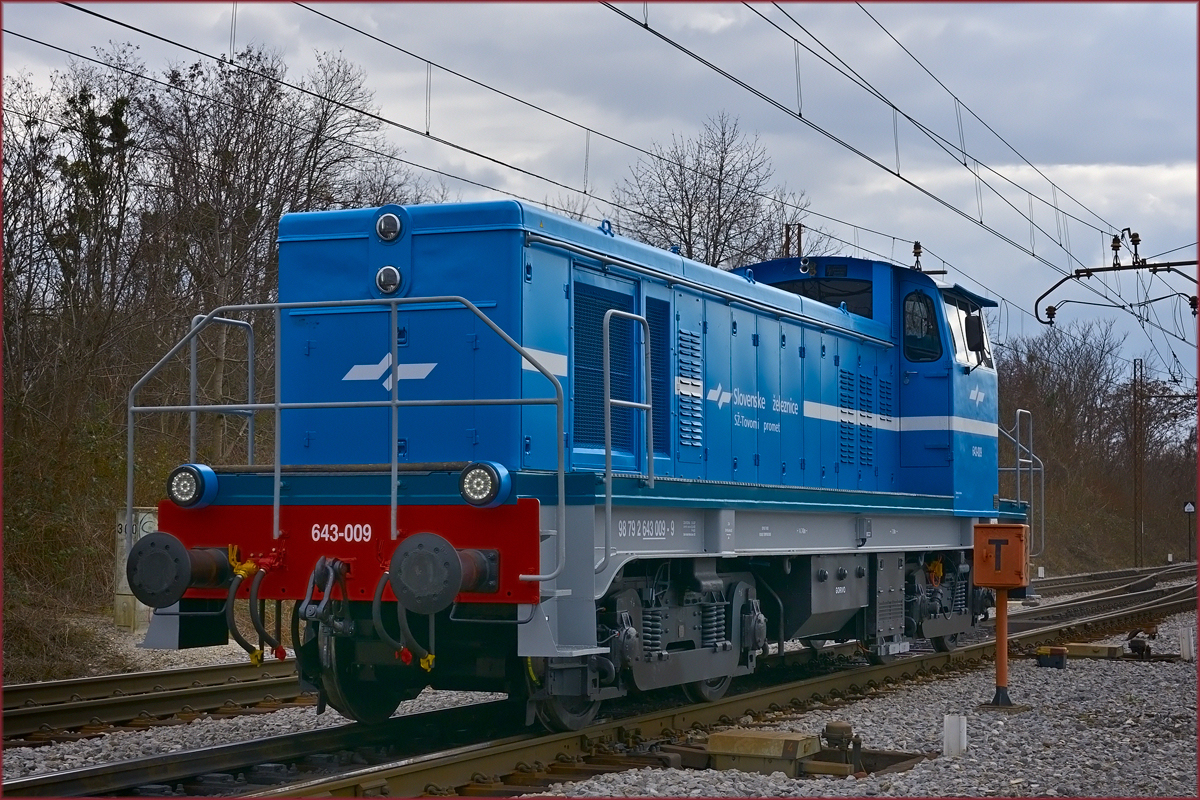 SŽ 643-009 fährt als Lokzug durch Maribor-Tabor Richtung Tezno VBF. /23.3.2021