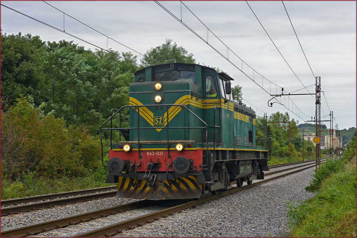 SŽ 643-031 fährt als Lokzug durch Maribor-Tabor Richtung Tezno VBF. /18.9.2019